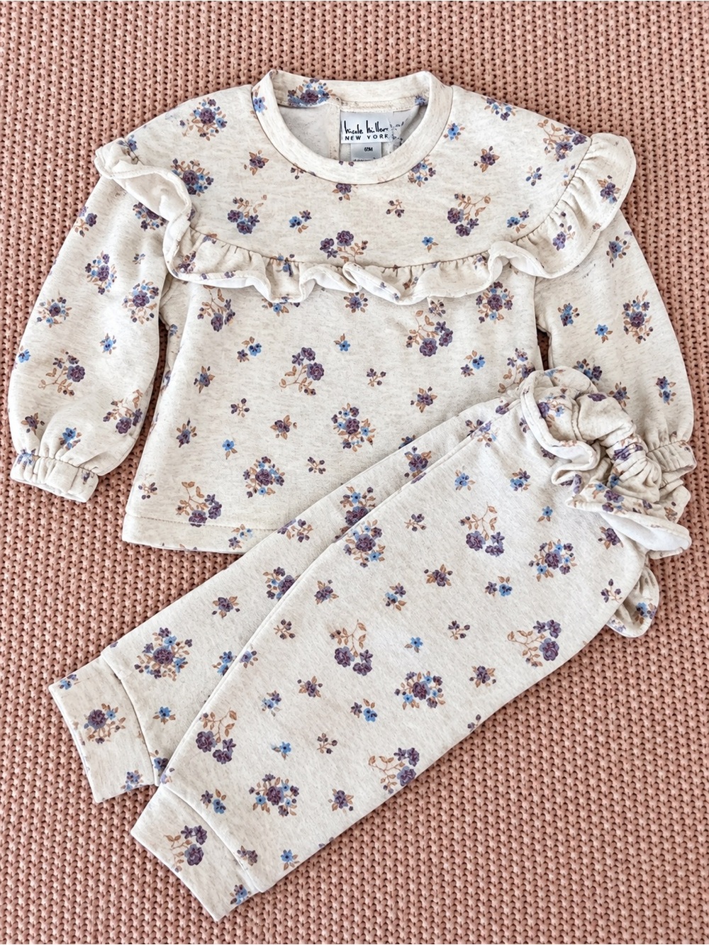 Nicole Miller New York Baby Girl Floral Ruffle 2-Piece Set 6/9M